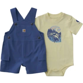 2-delige set voor jongens met een body met korte armstukken en een short met cargozakken (baby)