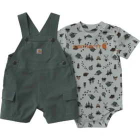 2-delige set voor jongens met een body met korte armstukken en een short met cargozakken (baby)