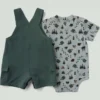 2-delige set voor jongens met een body met korte armstukken en een short met cargozakken (baby)