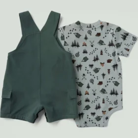 2-delige set voor jongens met een body met korte armstukken en een short met cargozakken (baby)