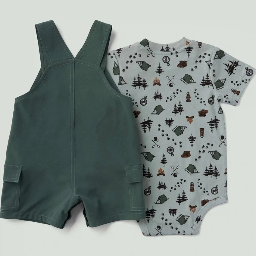 2-delige set voor jongens met een body met korte armstukken en een short met cargozakken (baby)