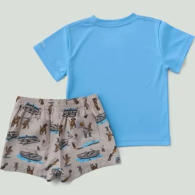 2-delige set voor jongens met Sun Defender® Force®-overhemd met korte armstukken en geweven korte broek (baby)
