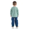 2-delige set voor jongens met T-shirt met lange armstukken en denim broek (peuters)