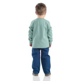 2-delige set voor jongens met T-shirt met lange armstukken en denim broek (peuters)