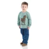 2-delige set voor jongens met T-shirt met lange armstukken en denim broek (peuters)