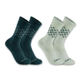 2-pack Fairisle-sokken voor dames van een middelzware synthetisch-wolmix