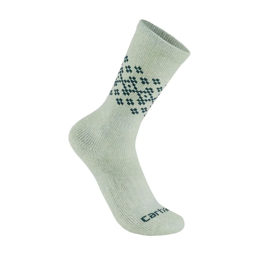 2-pack Fairisle-sokken voor dames van een middelzware synthetisch-wolmix