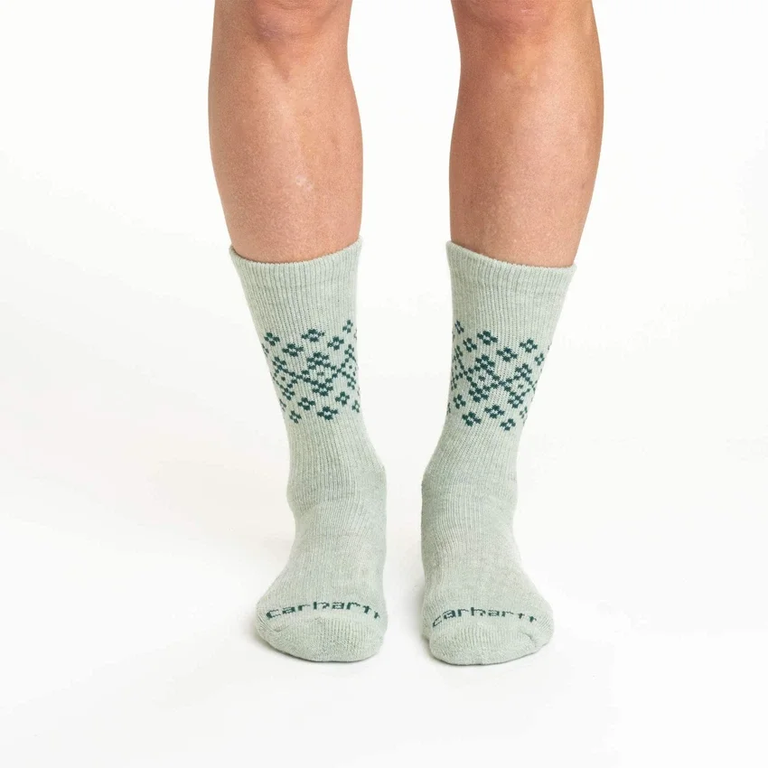 2-pack Fairisle-sokken voor dames van een middelzware synthetisch-wolmix