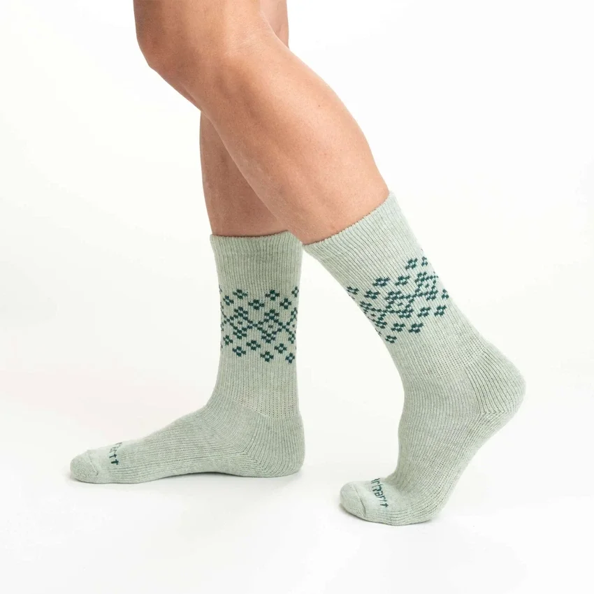 2-pack Fairisle-sokken voor dames van een middelzware synthetisch-wolmix