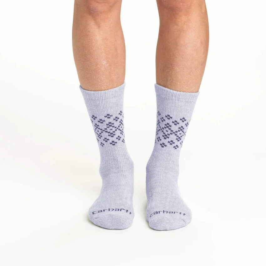 2-pack Fairisle-sokken voor dames van een middelzware synthetisch-wolmix
