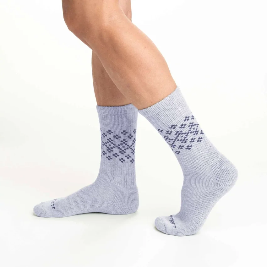 2-pack Fairisle-sokken voor dames van een middelzware synthetisch-wolmix