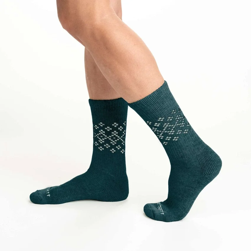 2-pack Fairisle-sokken voor dames van een middelzware synthetisch-wolmix