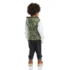 3-delige set voor jongens met camouflagevest, T-shirt met lange armstukken en broek (peuters)