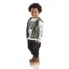 3-delige set voor jongens met camouflagevest, T-shirt met lange armstukken en broek (peuters)