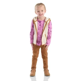 3-delige set voor meisjes met vest, bedrukt T-shirt en Leggings (peuters)