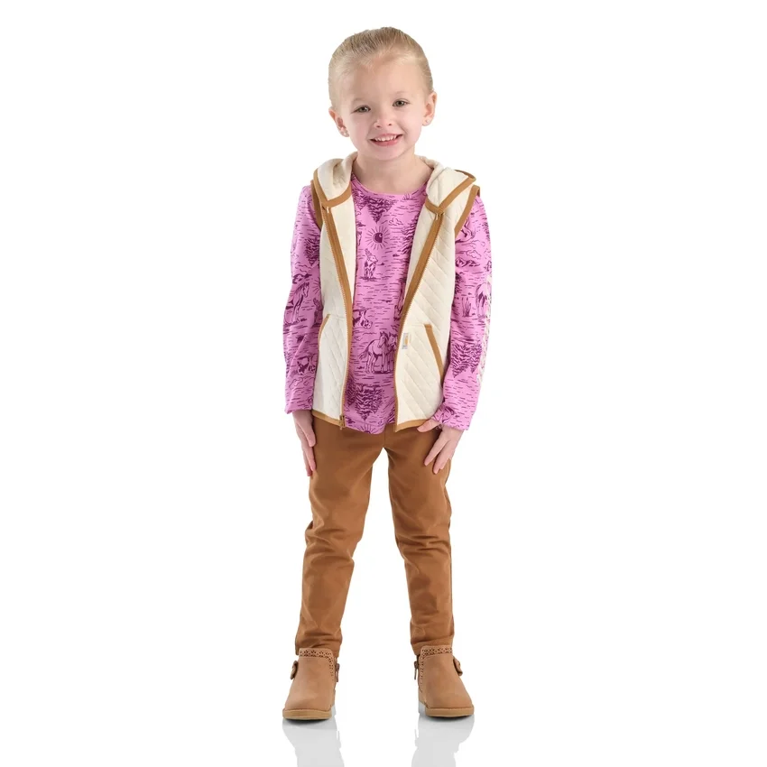 3-delige set voor meisjes met vest, bedrukt T-shirt en Leggings (peuters)