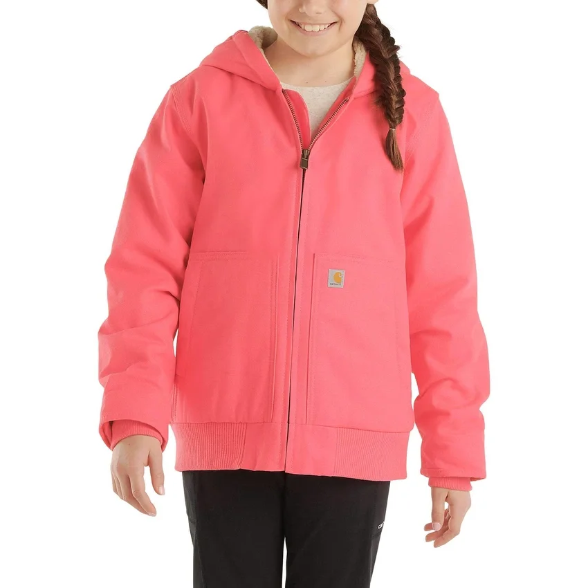 Active Jac-flanellen trui met lange armstukken voor meisjes, gevoerd met sherpa (kinderen/jeugd)