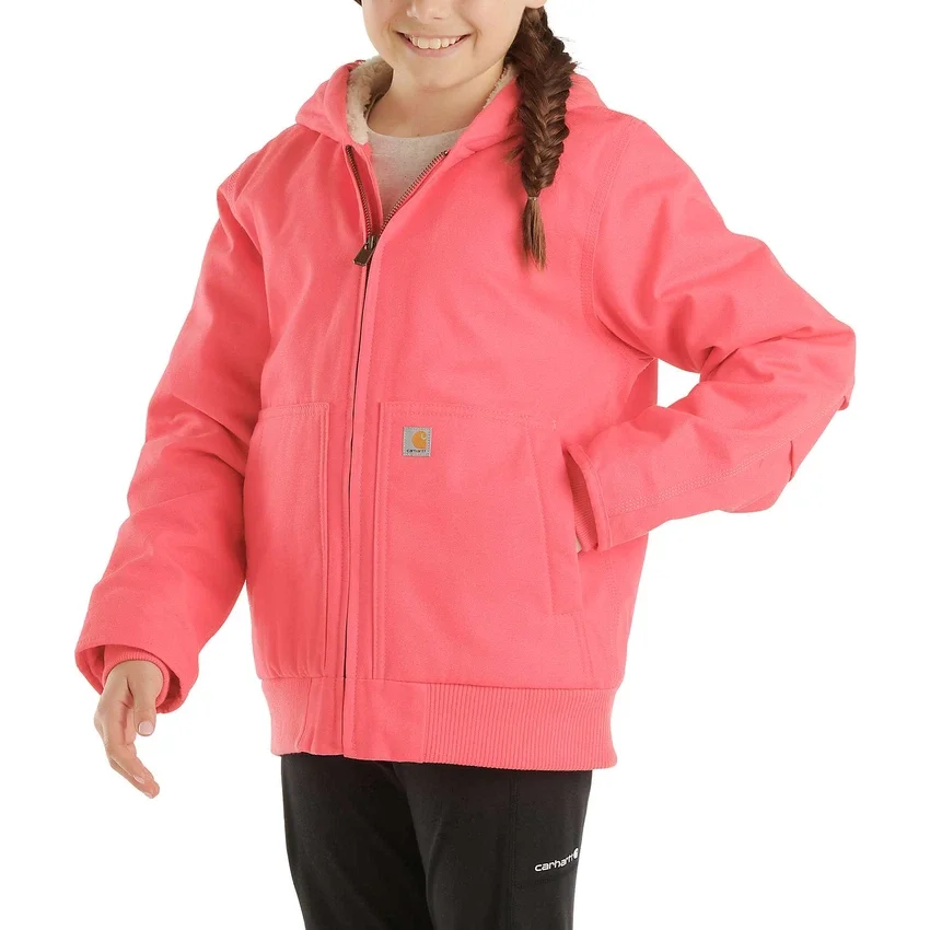 Active Jac-flanellen trui met lange armstukken voor meisjes, gevoerd met sherpa (kinderen/jeugd)