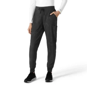 Bedrukte cargo-jogger-scrubbroek voor dames