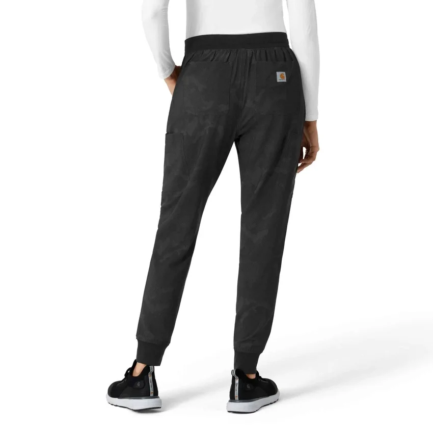 Bedrukte cargo-jogger-scrubbroek voor dames