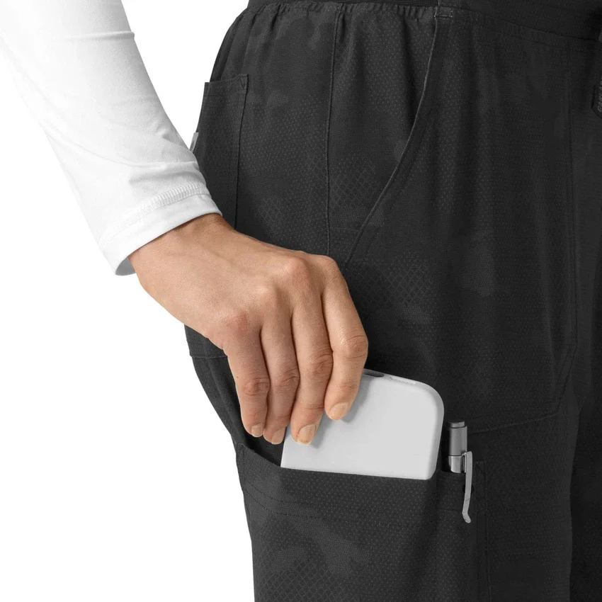 Bedrukte cargo-jogger-scrubbroek voor dames