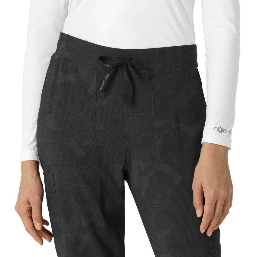 Bedrukte cargo-jogger-scrubbroek voor dames