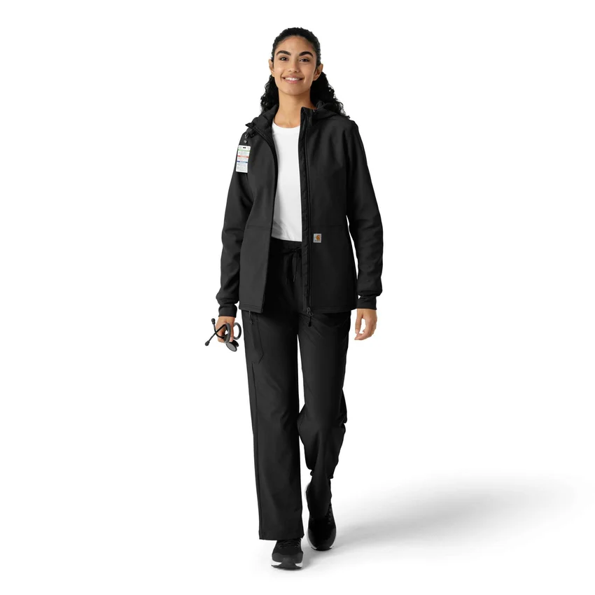 Bonded fleece-scrubhoodie voor dames