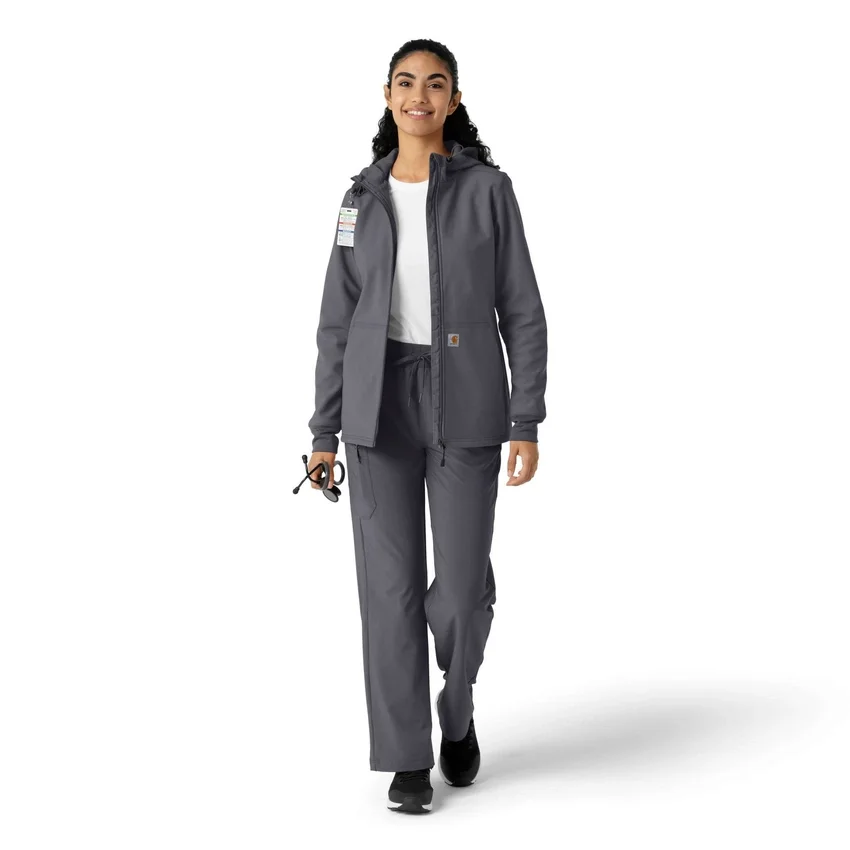 Bonded fleece-scrubhoodie voor dames