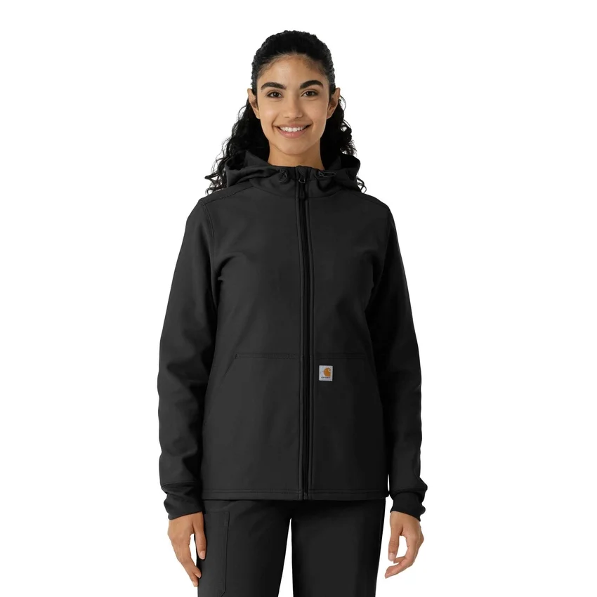 Bonded fleece-scrubhoodie voor dames
