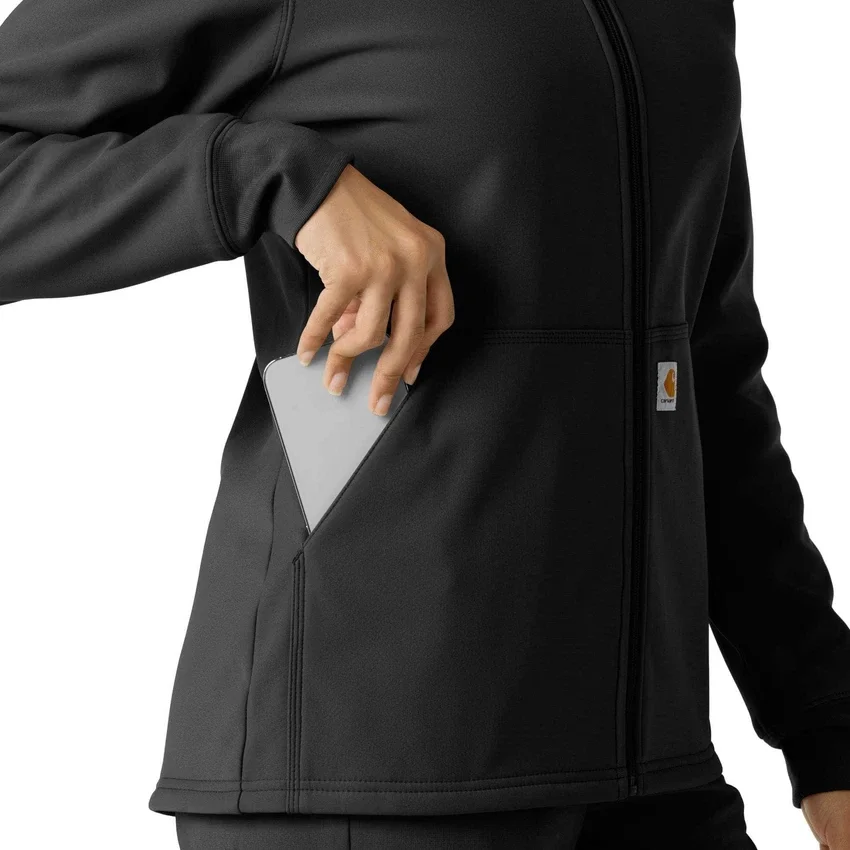 Bonded fleece-scrubhoodie voor dames