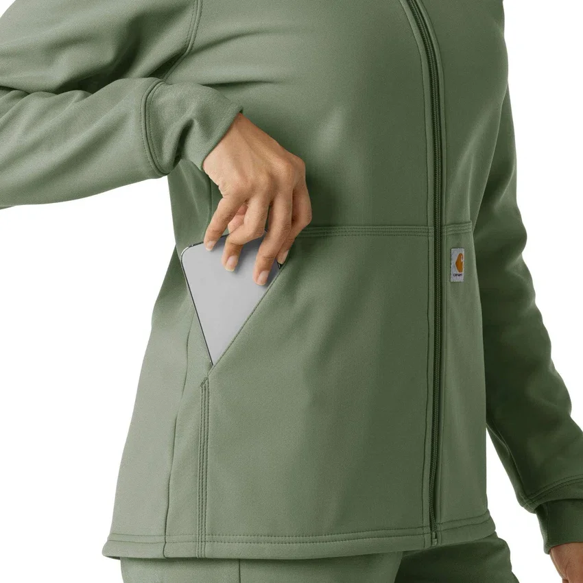 Bonded fleece-scrubhoodie voor dames