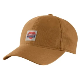 Canvas baseballpet met hartjespatch