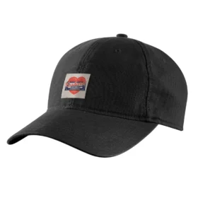 Canvas baseballpet met hartjespatch