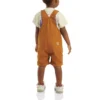 Canvas shortall met ruches aan de voorkant voor meisjes (baby/peuter)