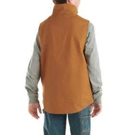Canvas vest met ritssluiting aan de voorkant en sherpa-voering voor jongens