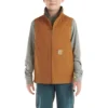 Canvas vest met ritssluiting aan de voorkant en sherpa-voering voor jongens