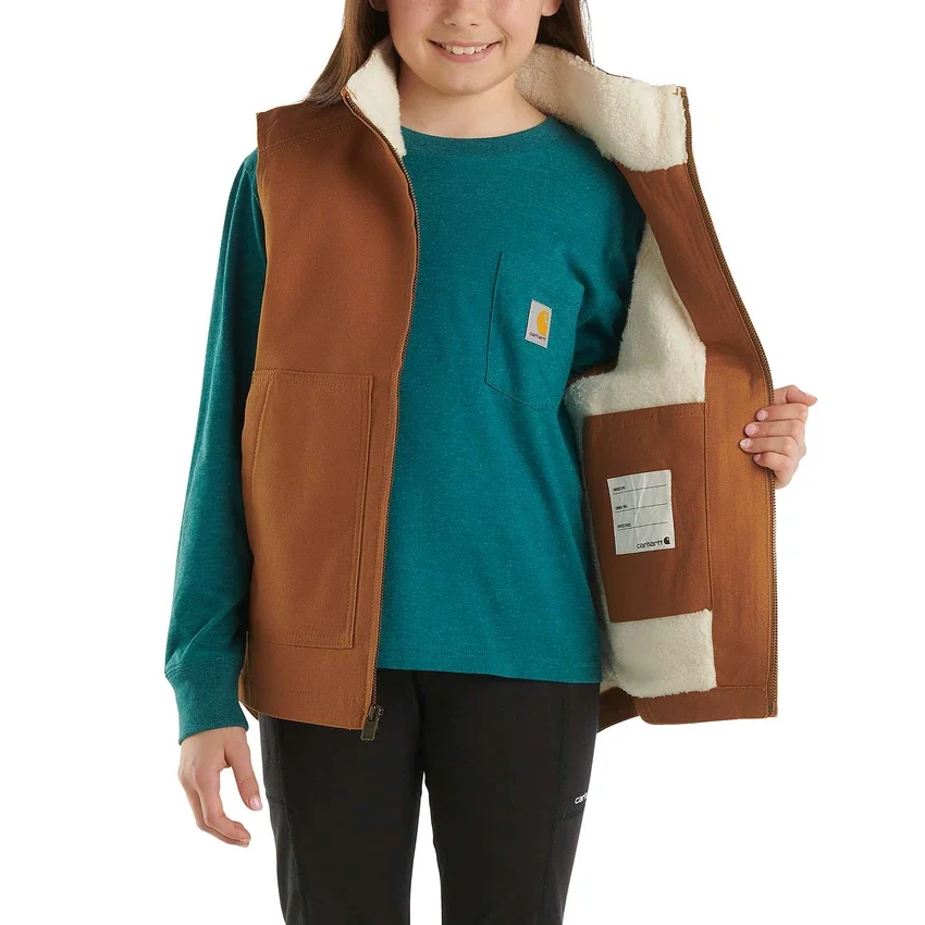 Canvas vest met sherpa-voering voor meisjes (kinderen/jeugd)