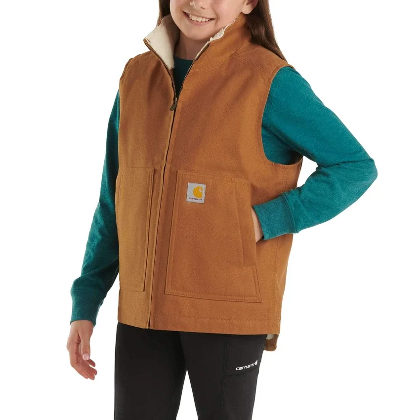 Canvas vest met sherpa-voering voor meisjes (kinderen/jeugd)