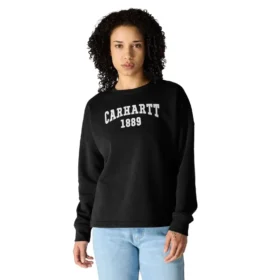 Carhartt 1889 grafisch sweatshirt met ronde hals voor dames, losse pasvorm, middelzwaar