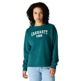 Carhartt 1889 grafisch sweatshirt met ronde hals voor dames, losse pasvorm, middelzwaar