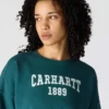 Carhartt 1889 grafisch sweatshirt met ronde hals voor dames, losse pasvorm, middelzwaar
