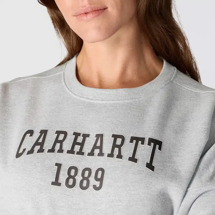 Carhartt 1889 grafisch sweatshirt met ronde hals voor dames, losse pasvorm, middelzwaar