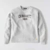 Carhartt 1889 grafisch sweatshirt met ronde hals voor dames, losse pasvorm, middelzwaar