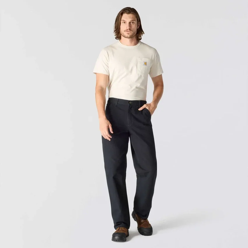 Carhartt B11 herenwerkbroek van gewassen duck, los en recht model