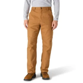 Carhartt B111 Heren loszittende, rechte, gewassen, gevoerde werkbroek van duck