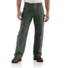 Carhartt B111 Heren loszittende, rechte, gewassen, gevoerde werkbroek van duck