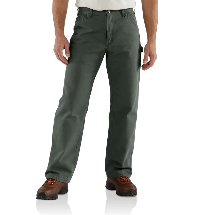Carhartt B111 Heren loszittende, rechte, gewassen, gevoerde werkbroek van duck
