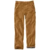 Carhartt B111 Heren loszittende, rechte, gewassen, gevoerde werkbroek van duck