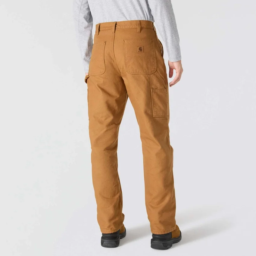 Carhartt B111 Heren loszittende, rechte, gewassen, gevoerde werkbroek van duck