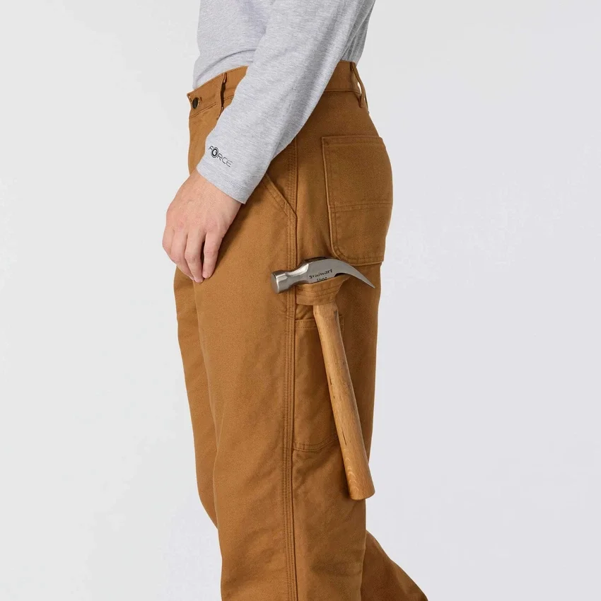 Carhartt B111 Heren loszittende, rechte, gewassen, gevoerde werkbroek van duck
